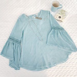 Spense Snowyhaze Blue Top/Tunic, Long Sleeves